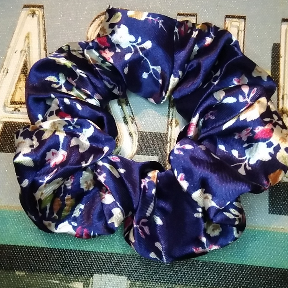 Silky Floral Scrunchy
